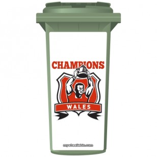 Wales Rugby Champions Wheelie Bin Sticker Panel